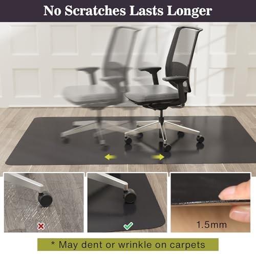4’×6′ Black Floor Protector for Home, Waterproof Stain-Resistant Vinyl Area