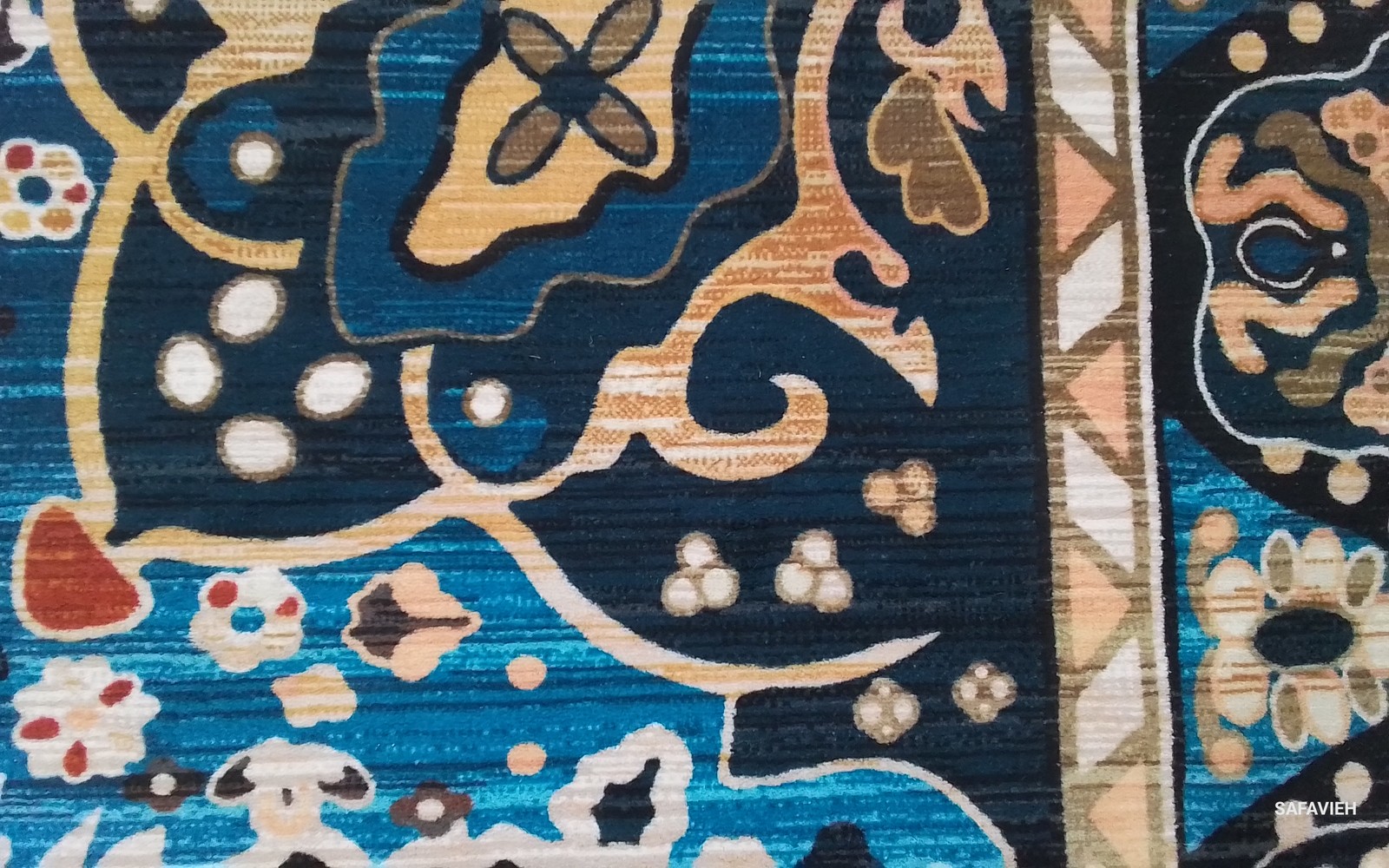 BLUE / BLACK 7′-9″ x 10′-0″ Back Stain Rug, Reduced Price 1172796987 RIV155M-8