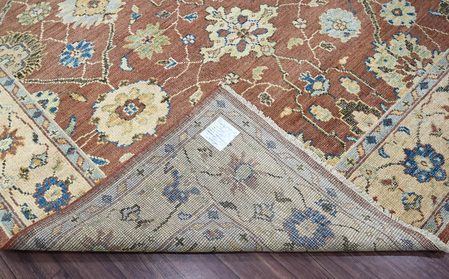 loomBloom Multi Size Hand Knotted Wool Oushak Traditional Area Rug Brown, Beige