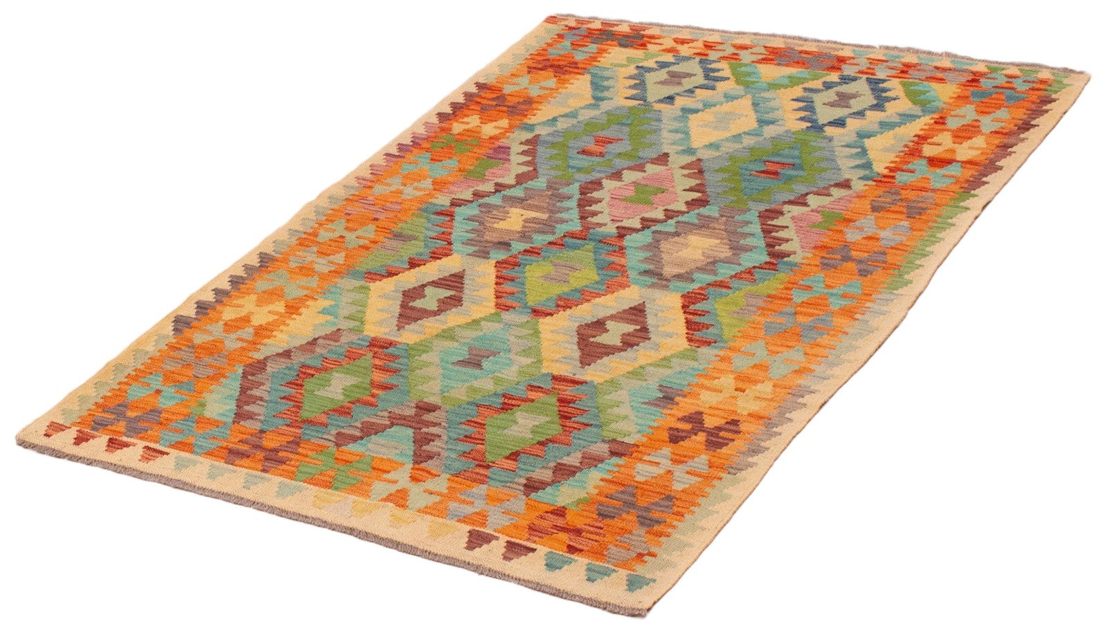 Vintage Hand Woven Area Rug 3’11” x 5’9″ Traditional Wool Oriental Carpet