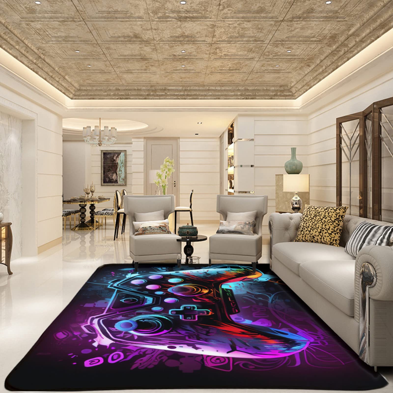 Gaming Rug Gamer Boys Bedroom Game Controller Theme Indoor Floor Mat 36×24 In