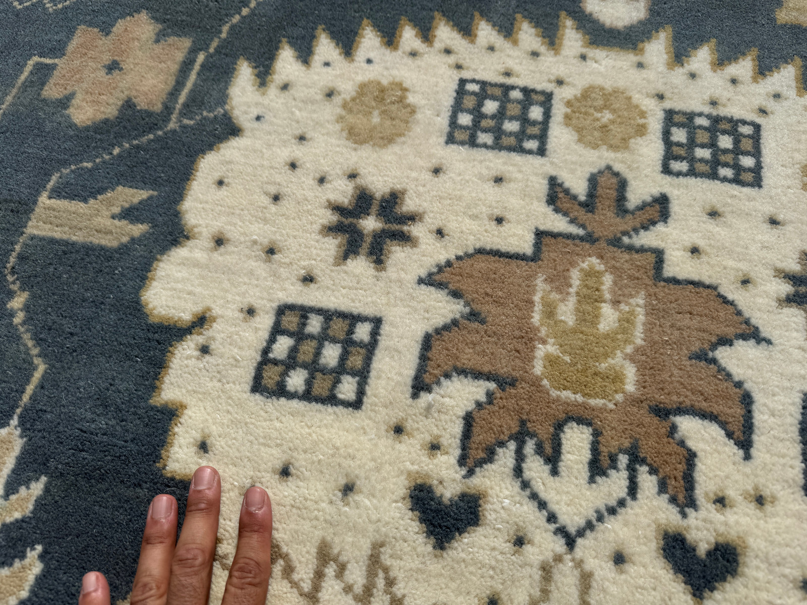 10×14 NEW HANDMADE BLUE RUG handwoven wool turkish oushak carpet oriental clean