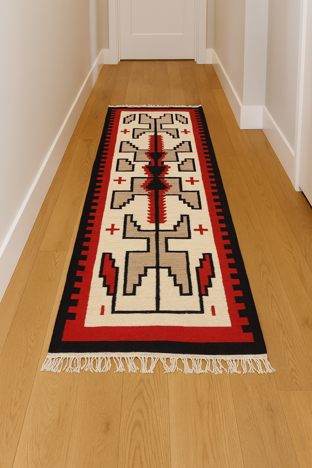 3×12 ft Handwoven Zapotec Navajo Kilim Rug Boho Wool Large Handmade Runner Rug