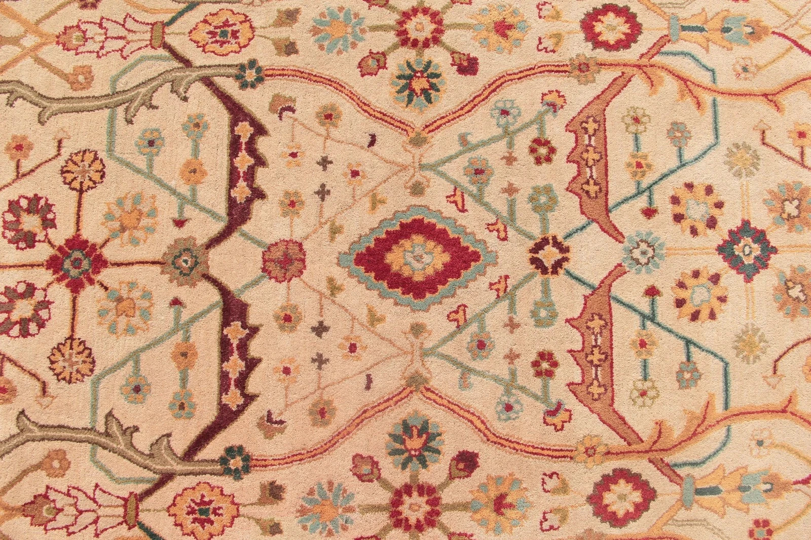 Eva Oriental Blue & Beige Oushak HandTufted 100% Wool Soft Area Rug Carpet rug