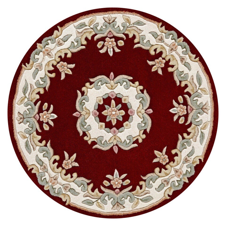 Hand Tufted Aubusson Design Rug Banded Wool Carpet Area Rug 8×10 9×12 6×9 5×8