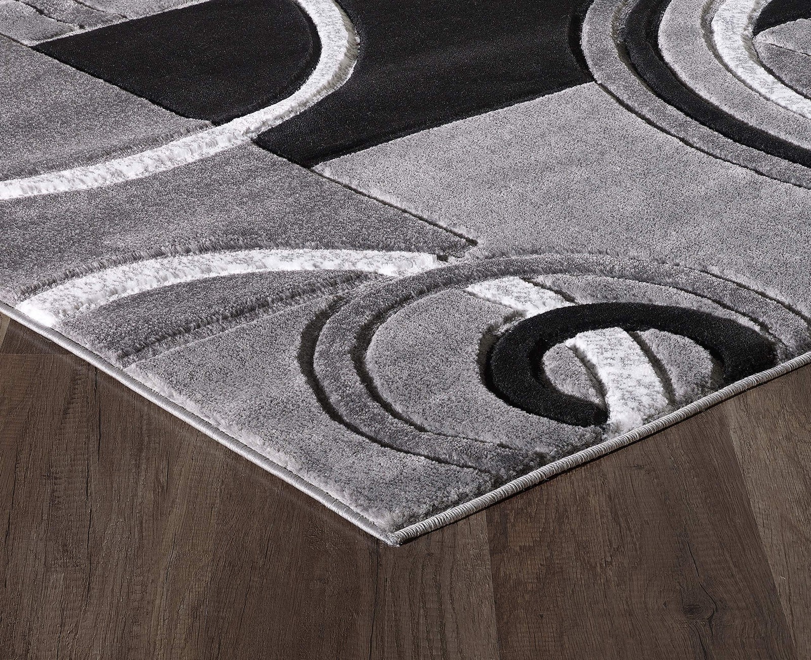 Area Rug 2×3 Door Mat Grey Geometric Soft Carpet 12mm Thick – Cozy Indoor Decor