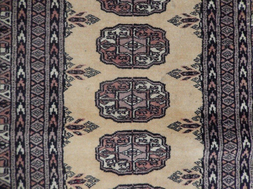 3 x 5.4 Beige Hand-knotted Bokhara Pattern Rug 23264