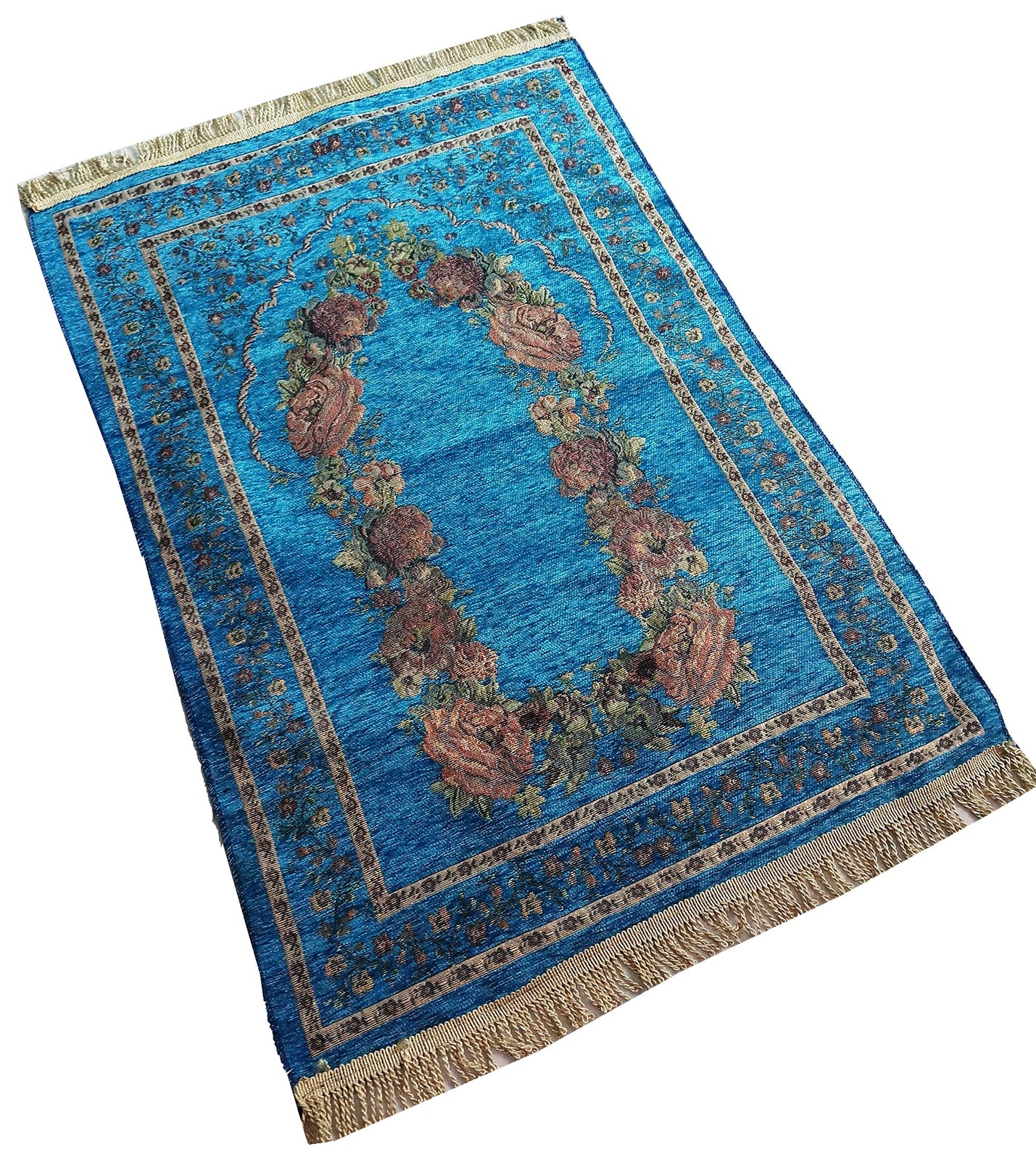 Islam Portable Sajadah Carpet Thin Prayer Mat Janamaz AMN-211 Floral Design C…