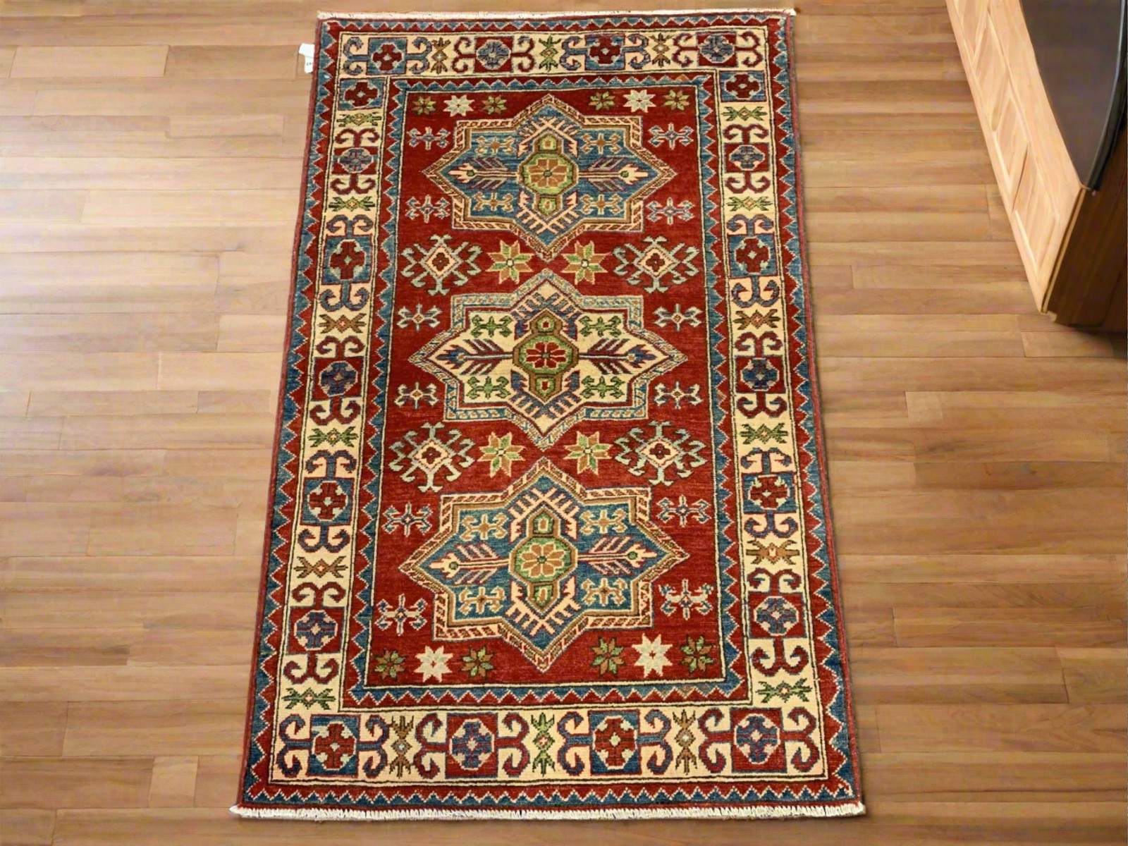 3′ X 5′ Fine Kazak Handmade Wool Rug # 10139