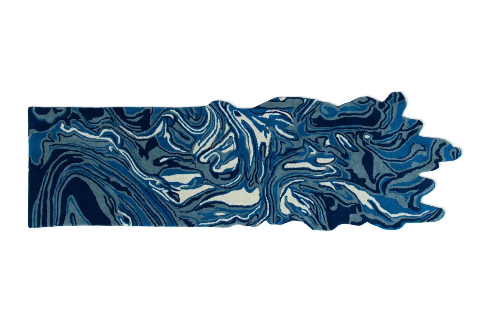 Melting Ocean Runner Hand Tufted Woolen Area Rug Carpets for Home, Bedroom