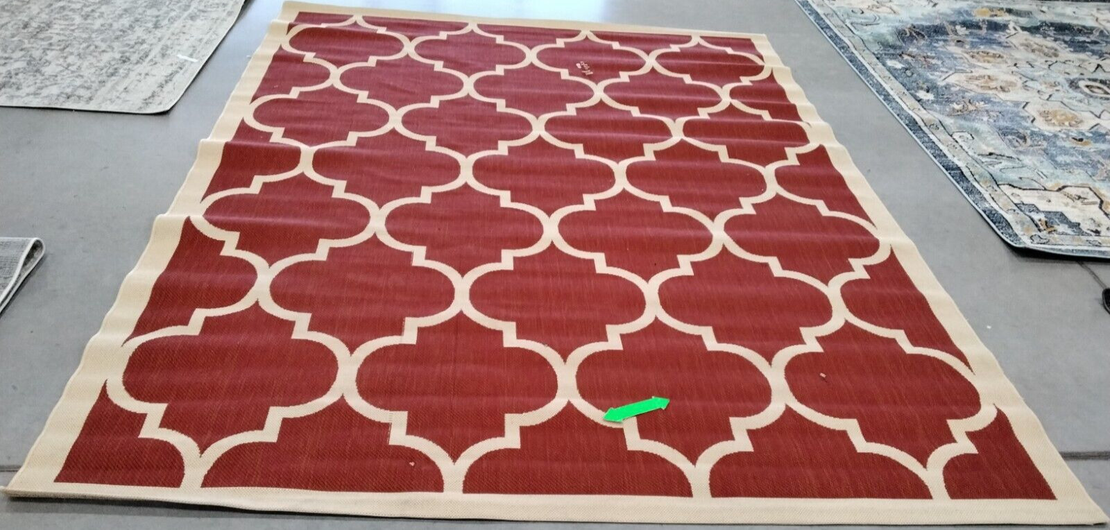 RED / BONE 8′ X 11′ Broken Thread Rug, Reduced Price 1172738727 CY6914-248-8