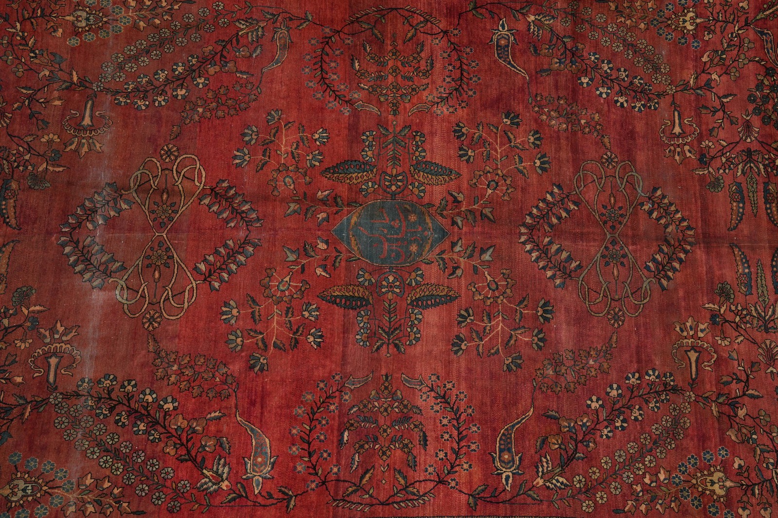 10.8 x 14.6 Antique Perrsian Kashaan Rug 1940’s #F-3056
