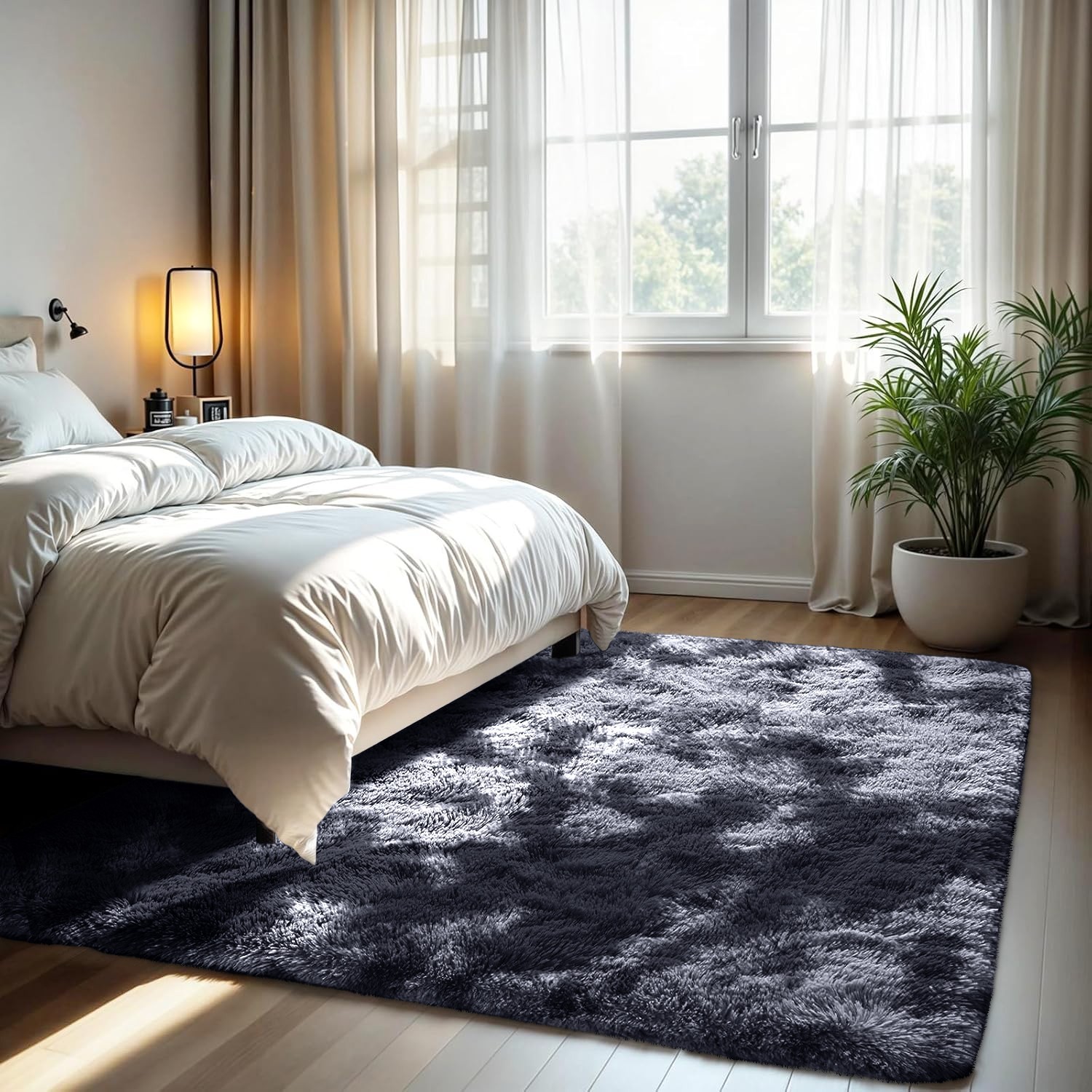 Luxury Soft Shaggy Area Rug Thick Plush Anti-Slip Carpet for Living Room Bedroom
