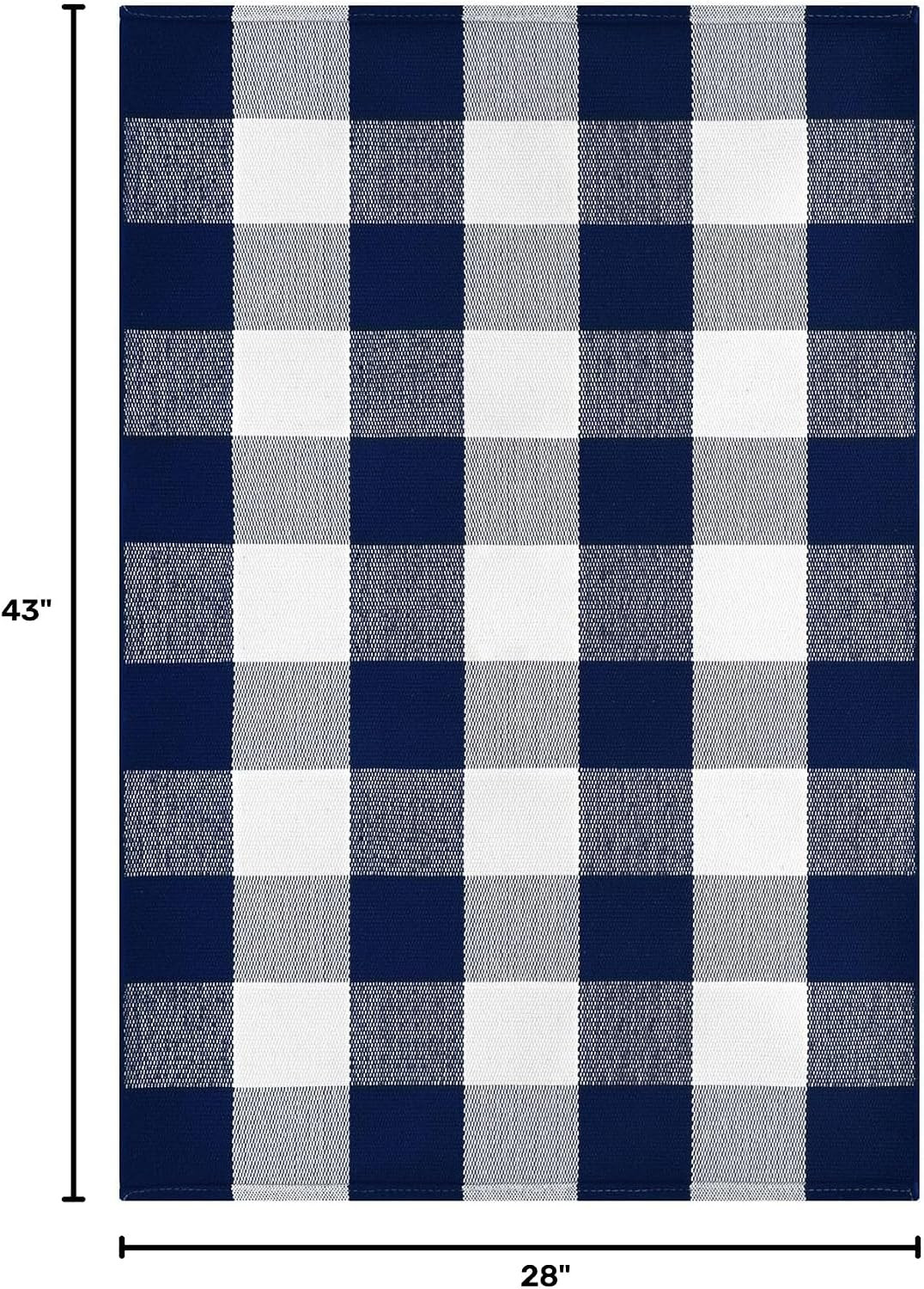 Buffalo Plaid Area Rugs 2.3X3.6 Ft Blue and White Rug Washable Front Door Mat Wo