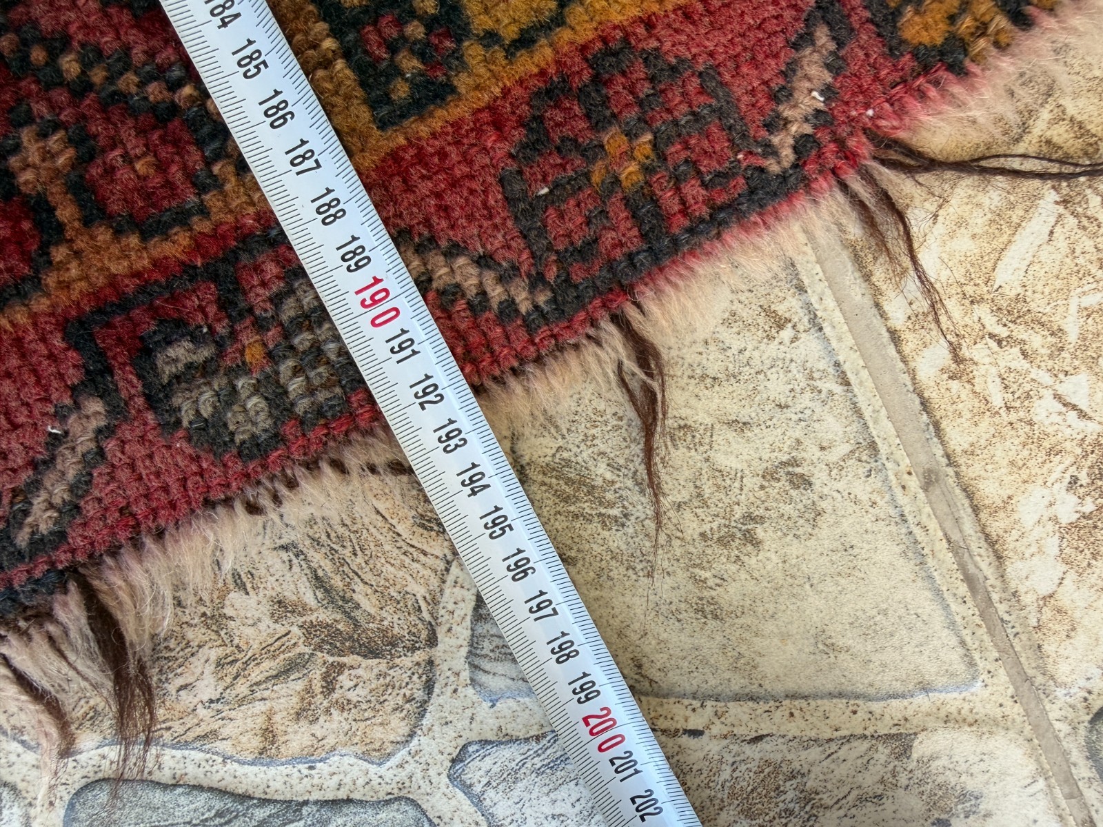 1980s Geometric Turkish Vintage Rug, Distressed Handmade Anatolian Wool Area 4×6