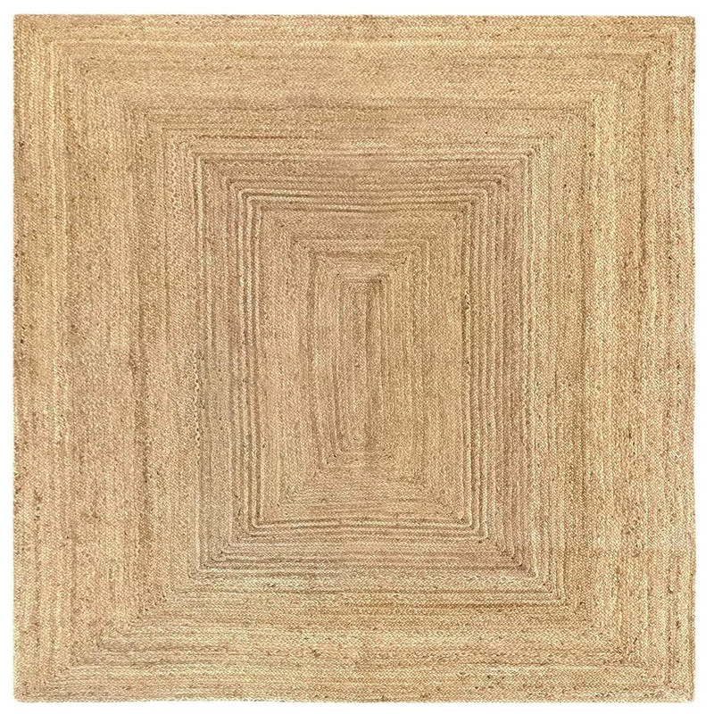 Vds Pack Of 1 Rectangle Hand Woven Braided Jute Area Rug 2X3 Feet Natural
