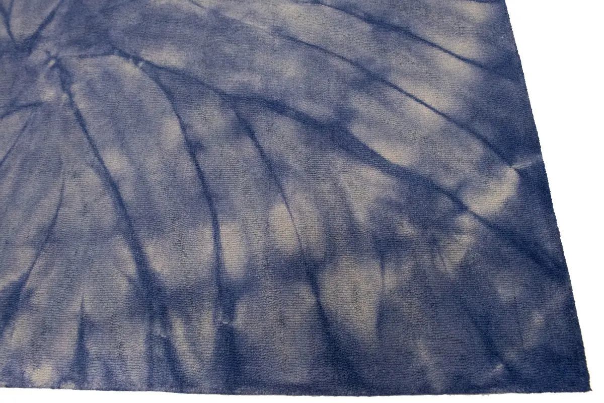 Modern Purple-navy Tie-Dye Design 5X8 Hand-Tufted Rug Contemporary Plush Carpet
