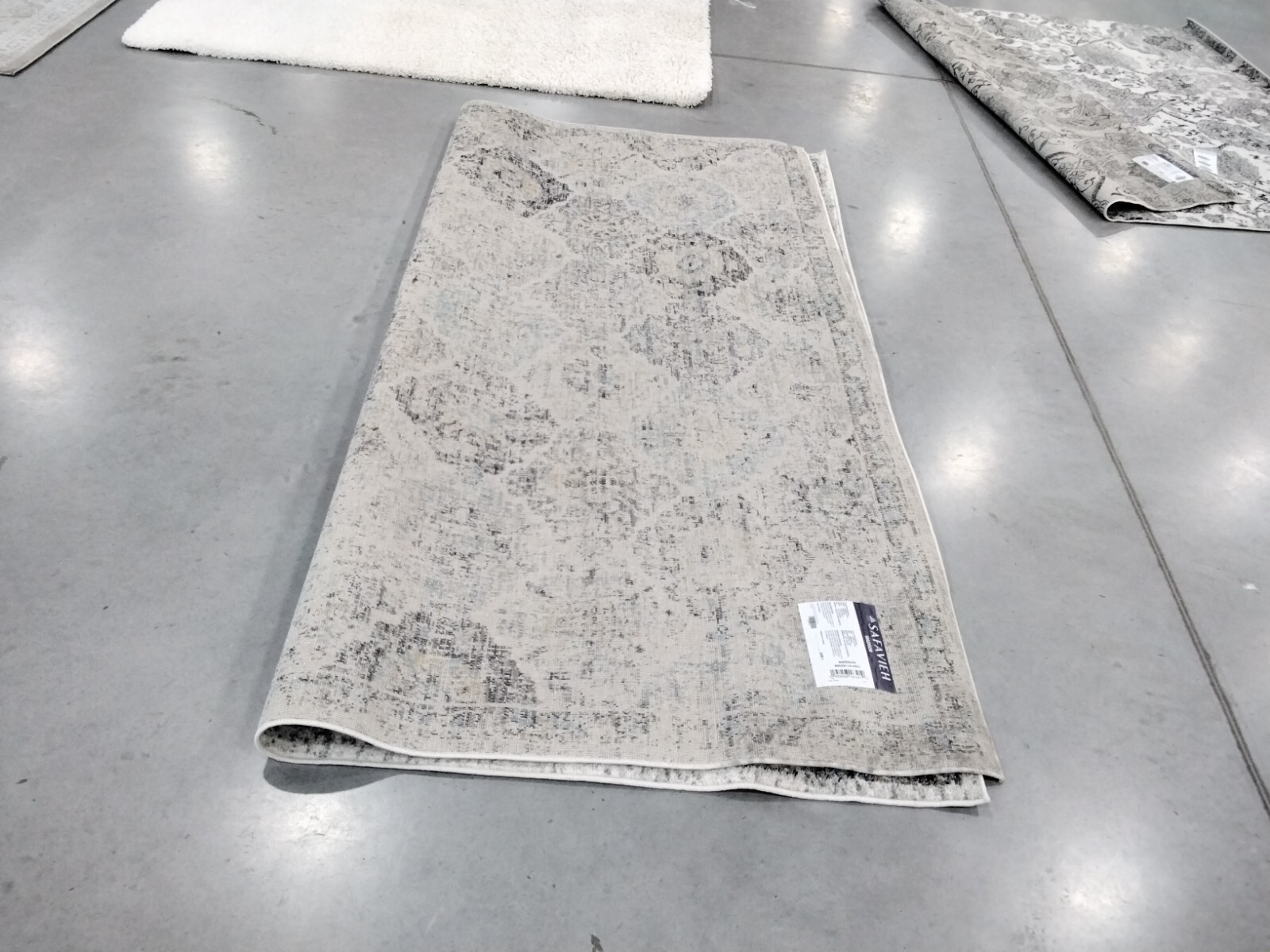 IVORY / AQUA 8′ X 8′ Square Back Stain Rug, Reduced Price 1172729538 MAD611A-8SQ
