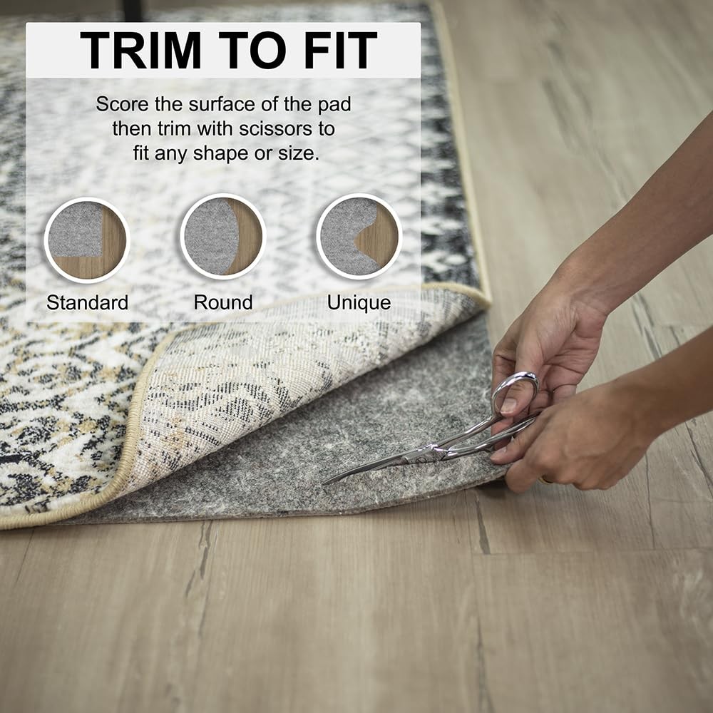 Mohawk Home Non Slip Rug Pad 3′ x 5′- 1/4″ Thick x 5′ (Rectangular), Grey
