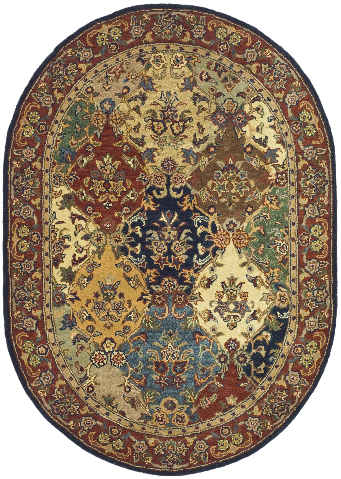 Safavieh Heritage MULTI / BURGUNDY 7′-6″ X 9′-6″ Oval Area Rug – HG911A-8OV