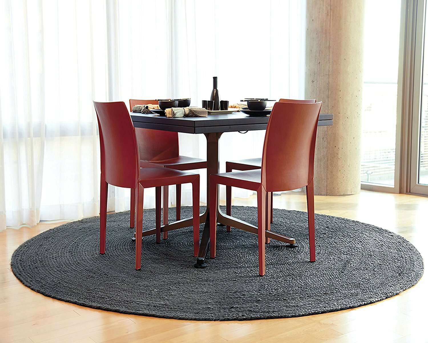 Rug Jute Natural Floors Handmade Natural Round Feet Area Carpet Reversible Rug
