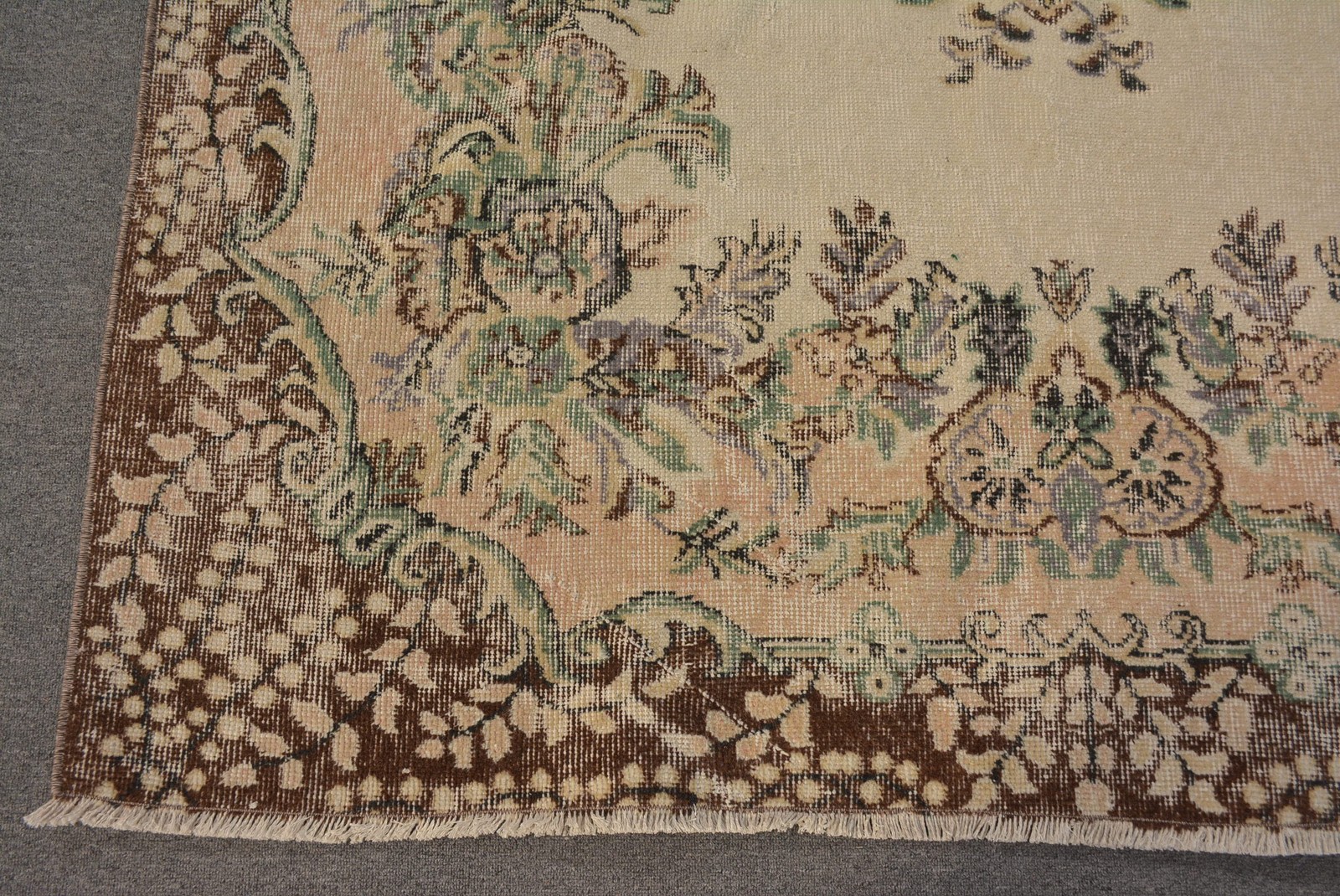 5,7×6 ft Vintage Rug, Turkish Rug, Brown Handmade Wool Rug