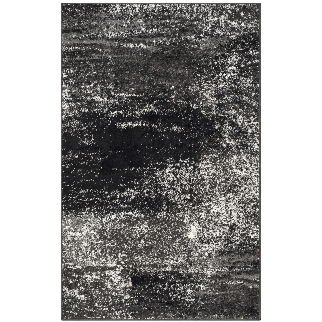 SAFAVIEH Contemporary Modern Abstract Area Rug Silver Black Adirondack