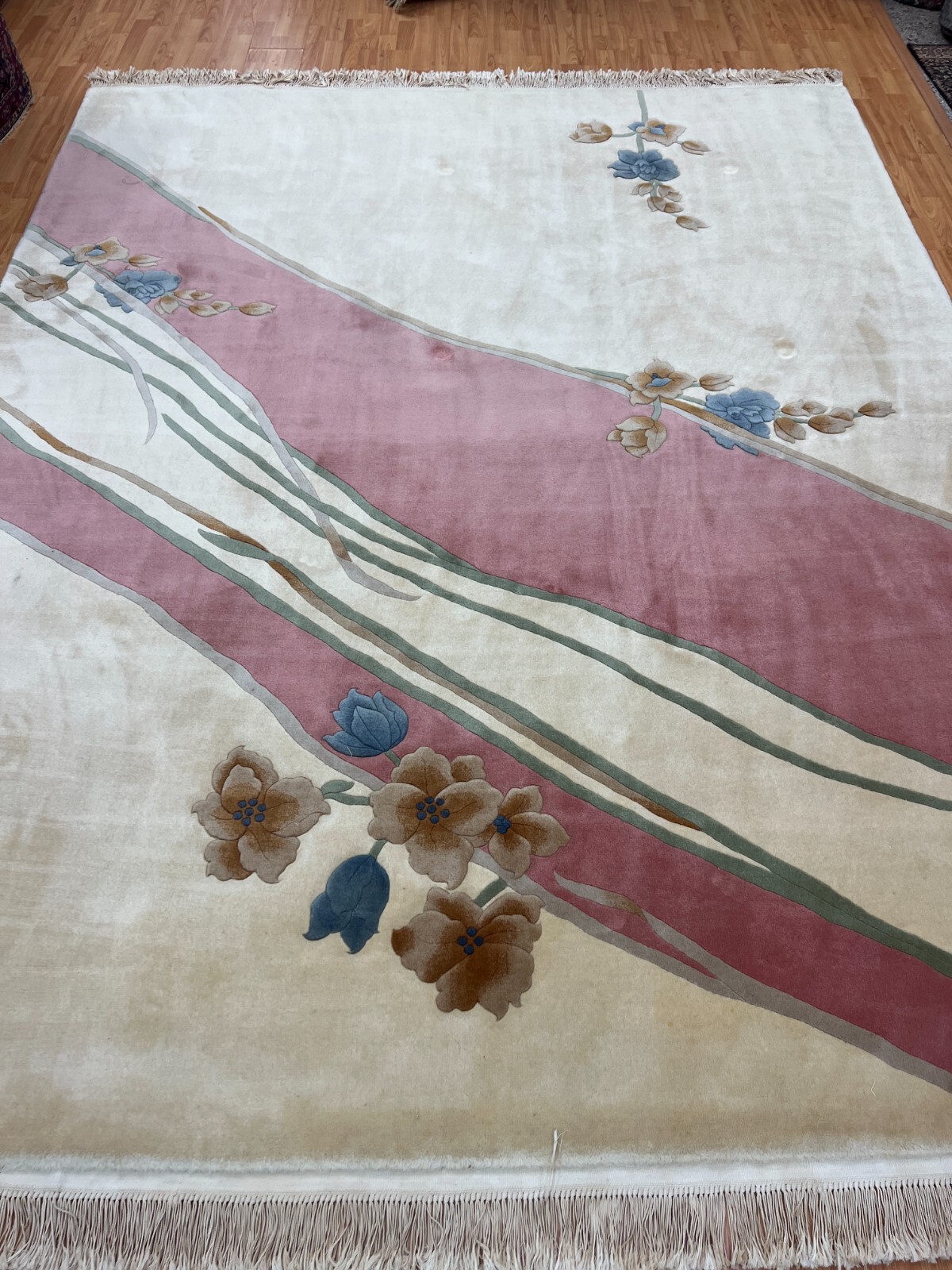 8′ x 10′ Chinese Art Deco Oriental Rug – Full Pile – Hand Made – 100% Wool