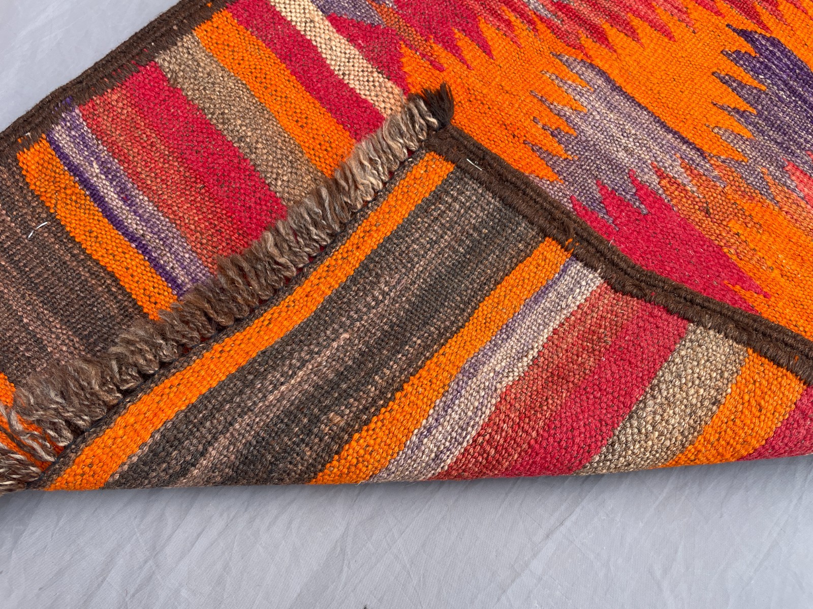 1’7 x 8 Ft Colorful Ghalmori Kilim Runner – Hallway Runner Boho Style Flatweave