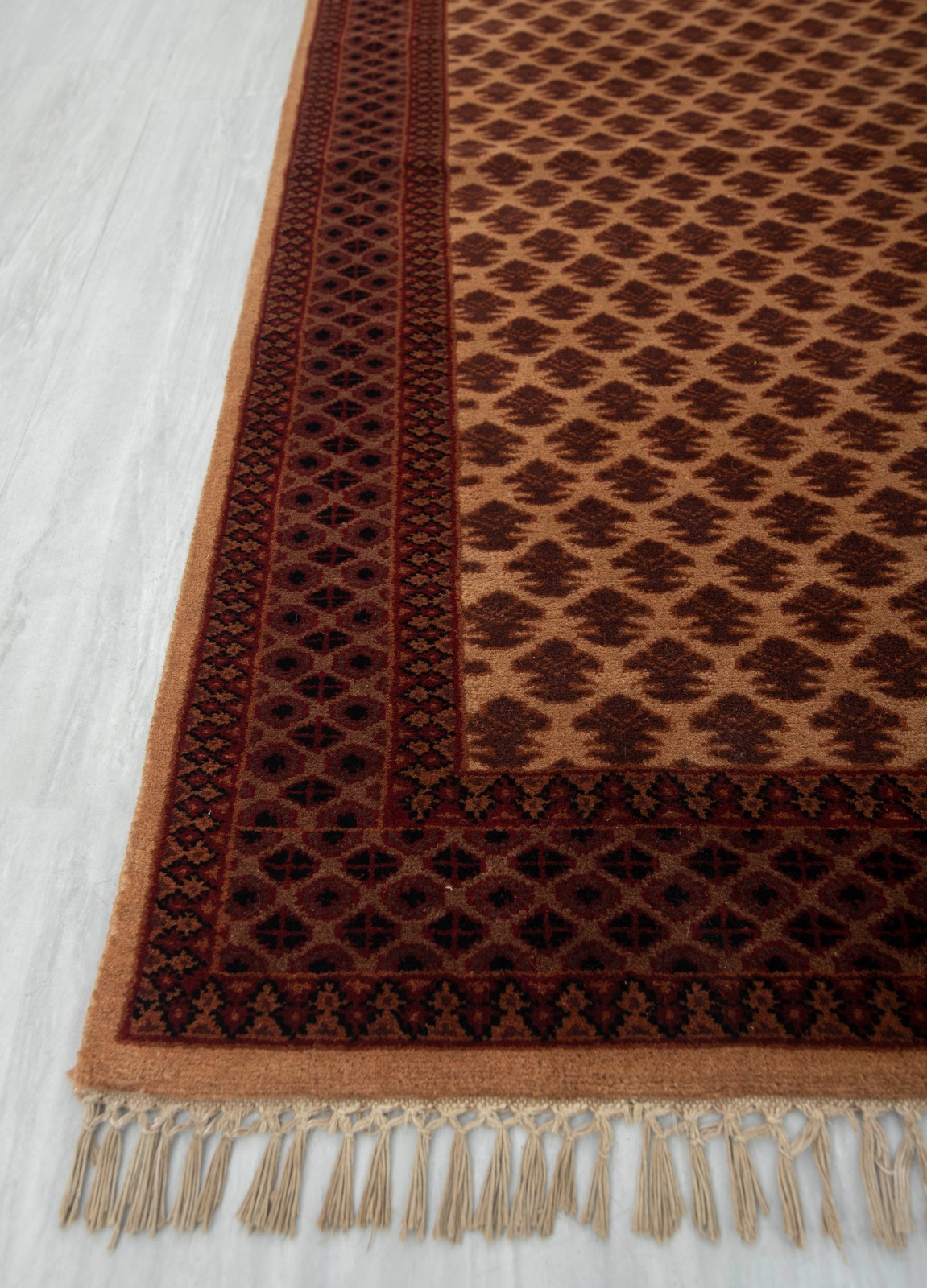 4×6 Camel Tribal Senneh Hand Knotted Fine Weave Soft Thick Plush Feel Wool Rug