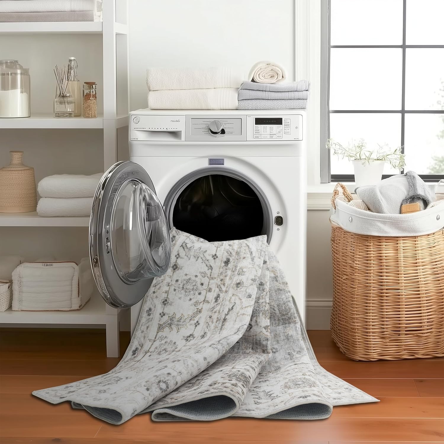Machine Washable Area Rug – Stain Resistant,Non-Shed – Eco-Friendly,Non-Slip,…