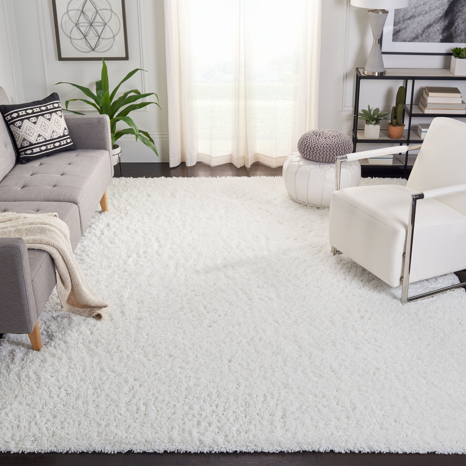 Safavieh Power Loomed August Shag White Area Rugs – AUG200A