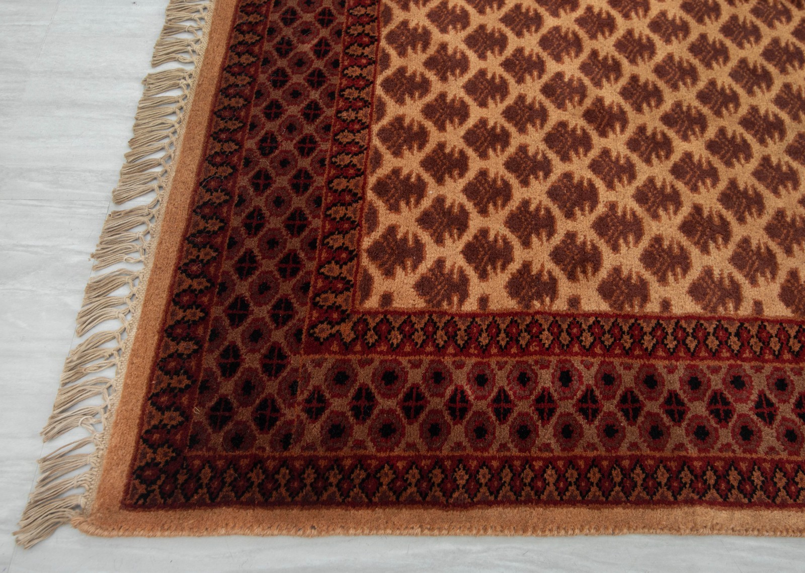 4×6 Camel Tribal Senneh Hand Knotted Fine Weave Soft Thick Plush Feel Wool Rug