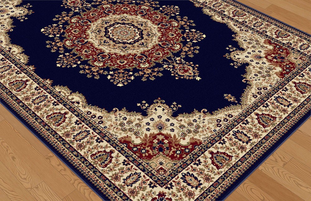 5×7 Oval Sensation Blue Medallion Circle 4707 Area Rug – Approx 5′ 3″ x 7′ 3″