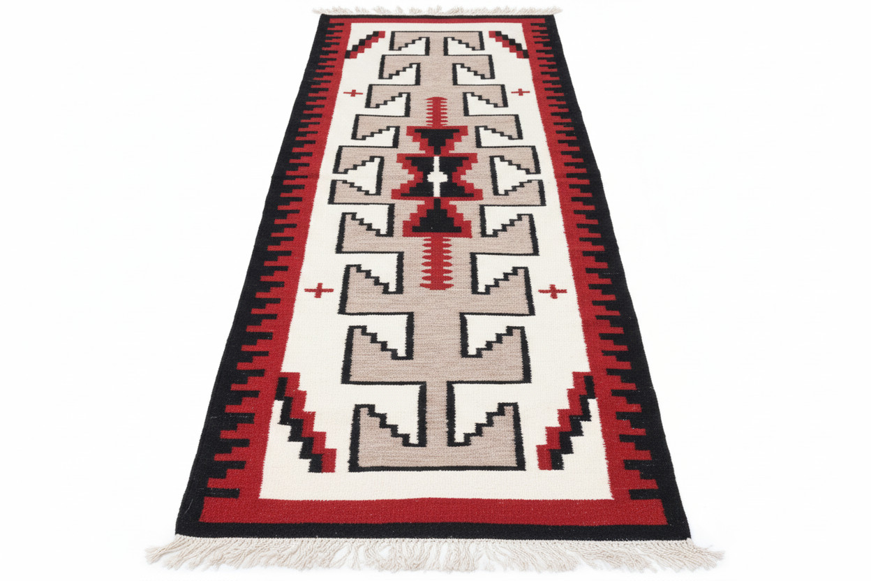 3×12 ft Handwoven Zapotec Navajo Kilim Rug Boho Wool Large Handmade Runner Rug