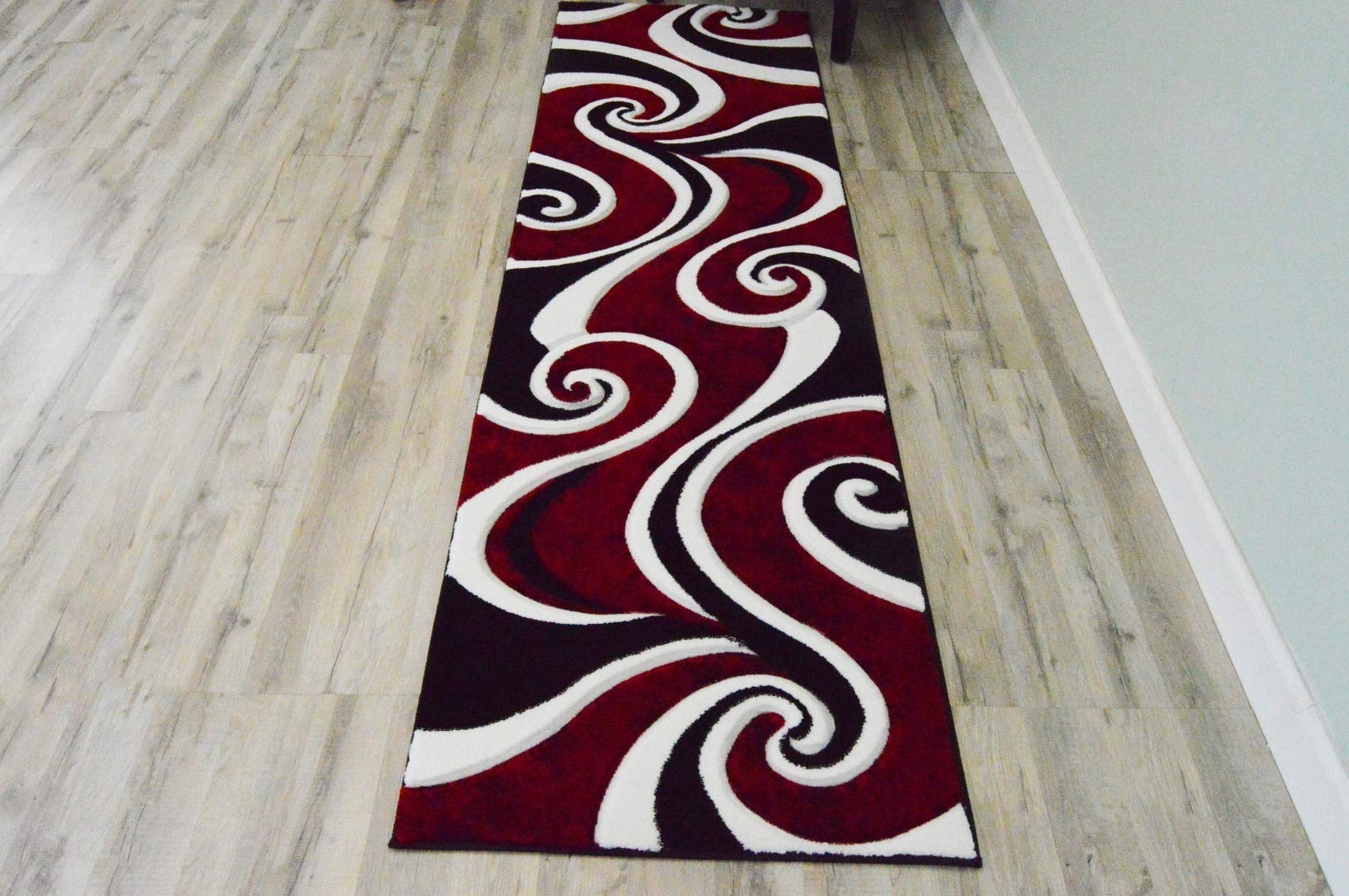 Premium Carved Modern Contemporary Abstract Rug 327 Red 5’3”x7’6”