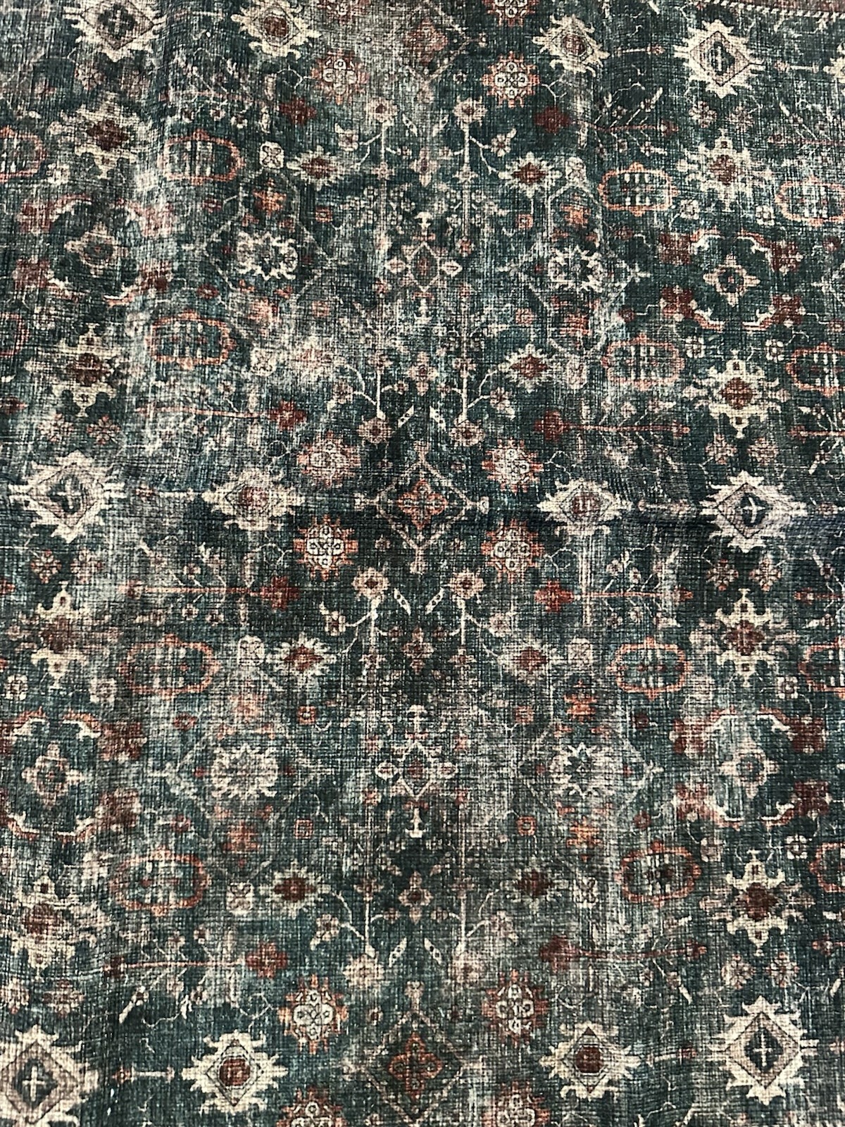 Washable Rug Adiva Lavinia ‘Antrasit’ Runner Dark Teal Blue Burgundy Red 2’6″X10