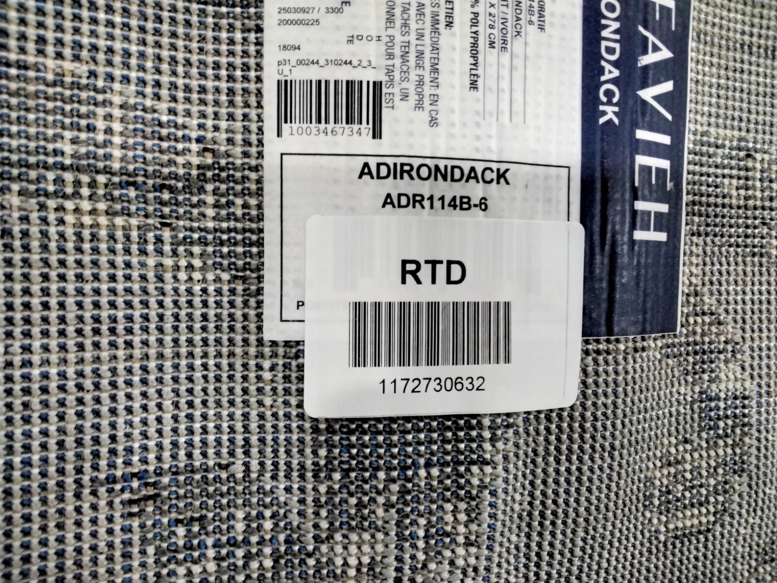 SILVER / IVORY 6′ X 9′ Loose Thread Rug, Reduced Price 1172730632 ADR114B-6