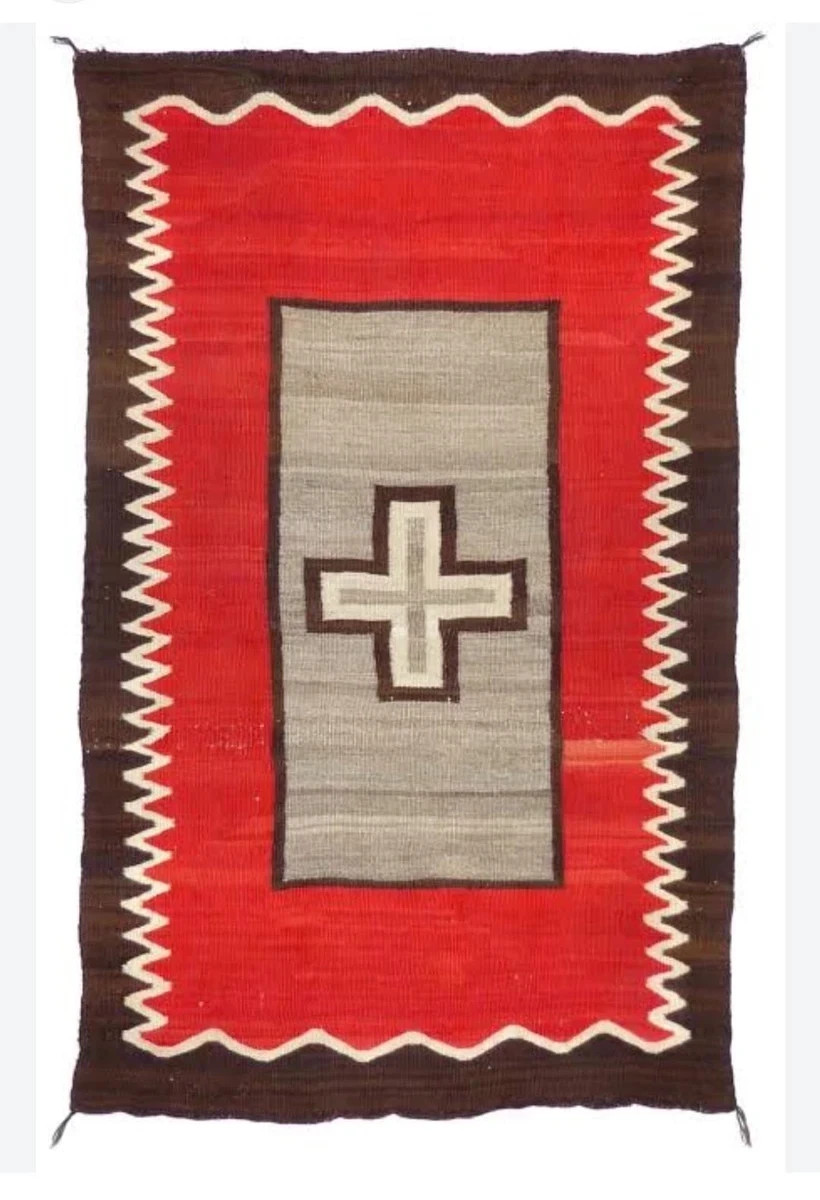 5×7 Ft Red Southwest Navajo Kilim Wool Rug Native American style Aztec Area Rug