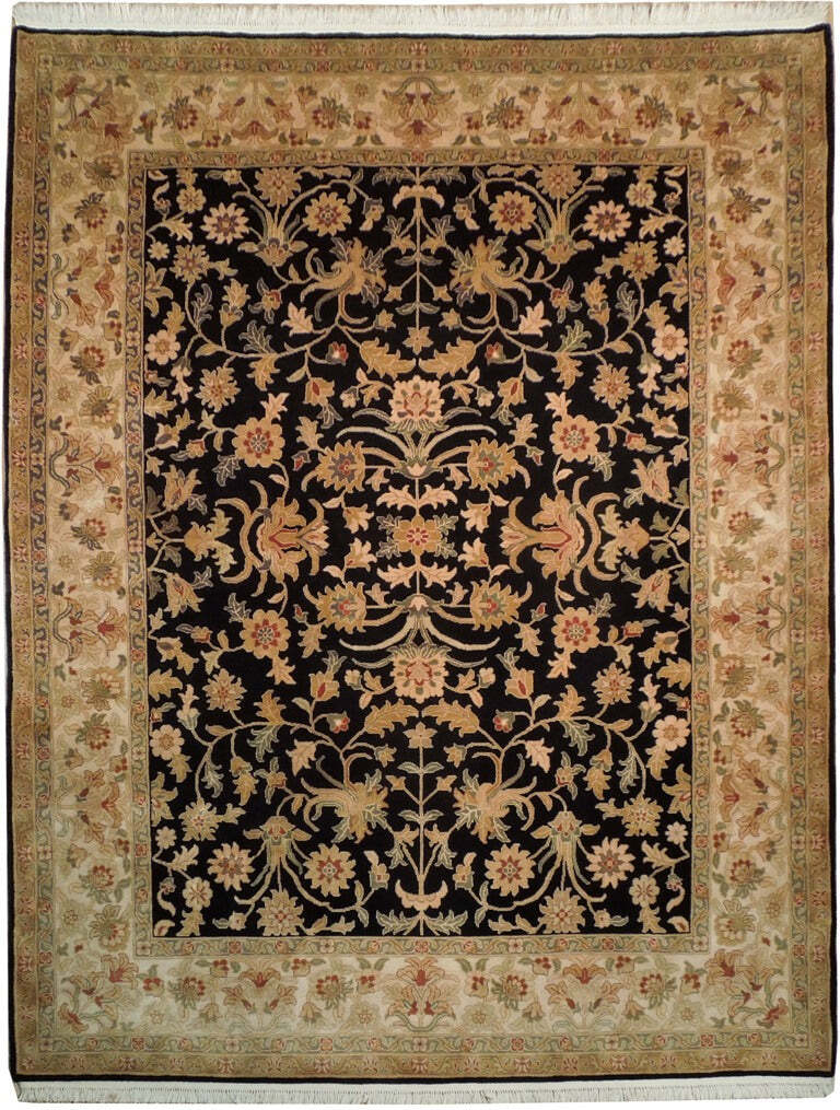 8×10′ Black Chobi Peshawar Rug 18588