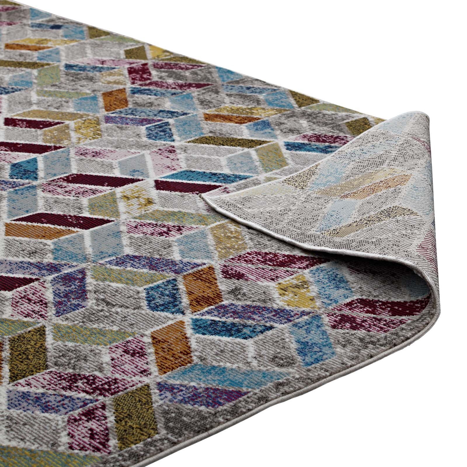Geometric Modern Colorful Contemporary Abstract Mosaic 4×6 Area Rug