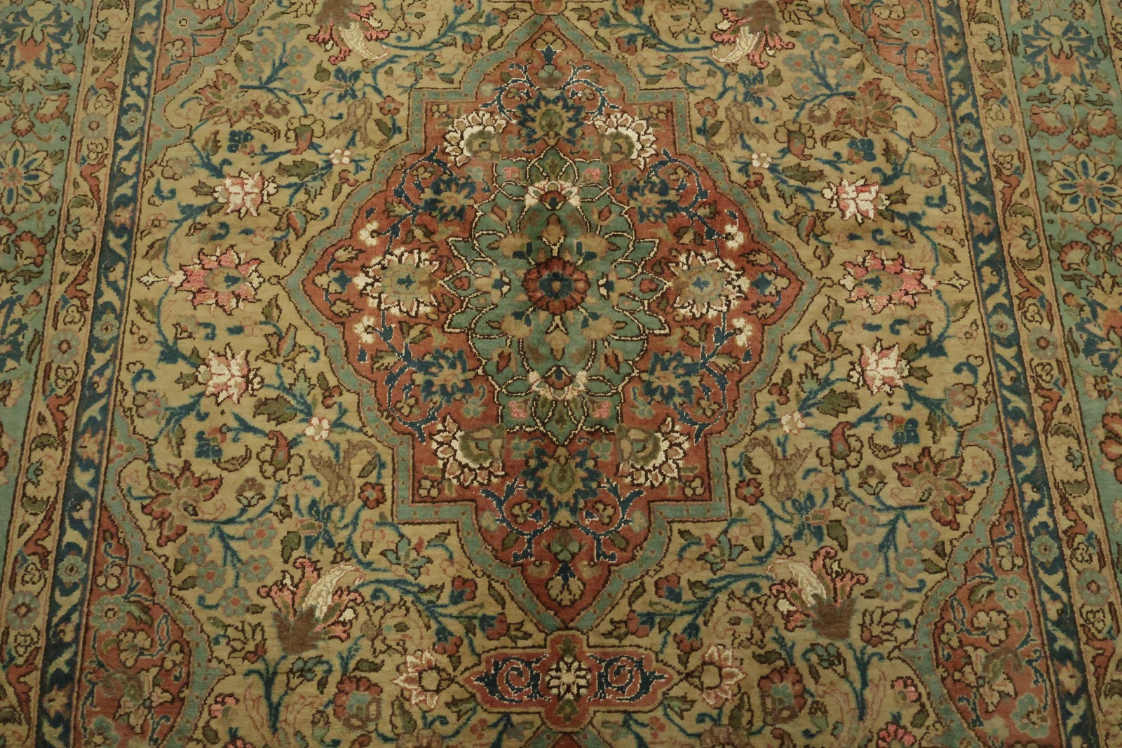 Wool & Silk Hand-Knotted Medallion Rug 5×9 Elegant Floral Traditional Carpet