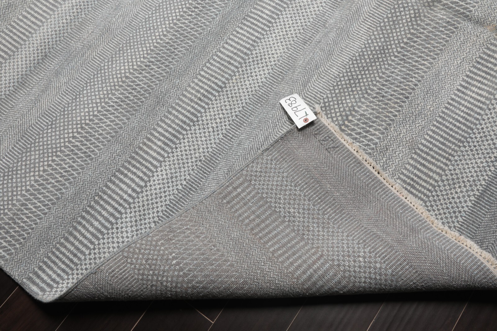 Designer Hand Knotted 100% Wool Modern Tibetan Area Rug Gray, White 8’2″ x 10’1″