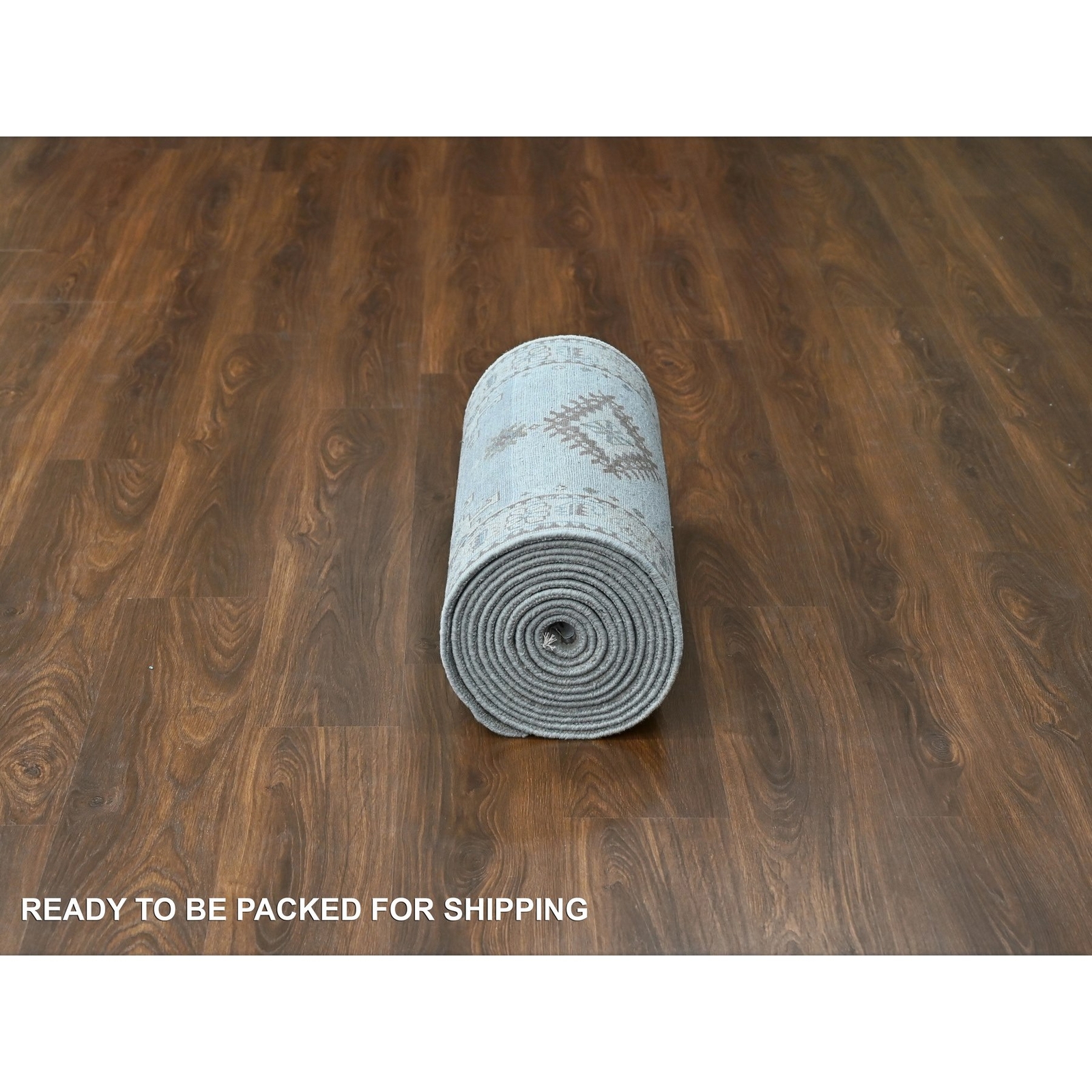 2’7″x19’10” Gray Hand Knotted Pure Wool Zoroastrian Village XL Runner Rug R84923