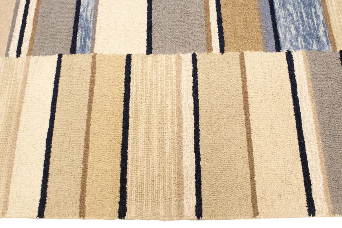 5×8 Hand-Tufted Modern Wool Rug Carpet with Multicolored Stripes Design