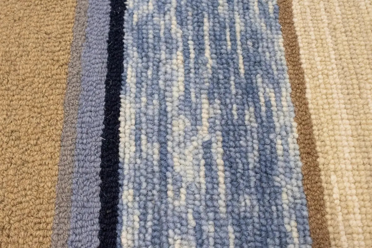 5×8 Hand-Tufted Modern Wool Rug Carpet with Multicolored Stripes Design