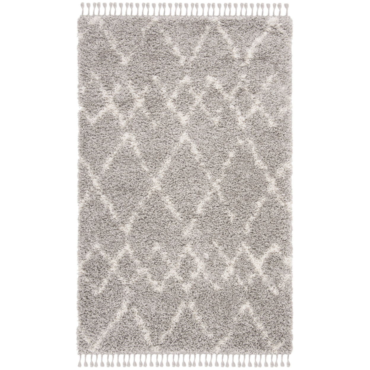 SAFAVIEH Pro Lux Shag Collection PLX434F Grey / Cream Rug