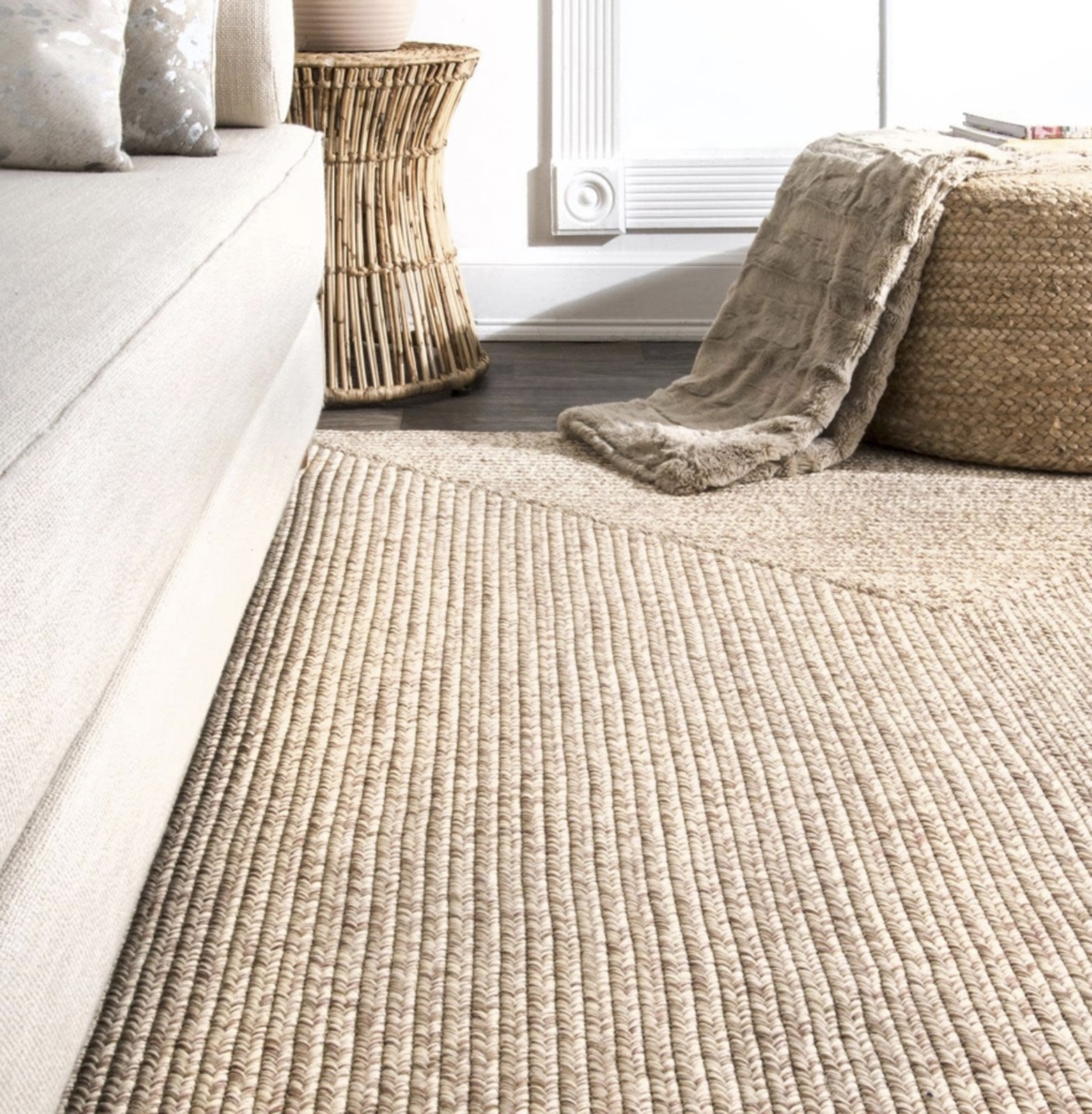 Nuloom Braided Lefebvre 5’x8′ Indoor Outdoor Area Rug Tan Waterproof Patio Deck