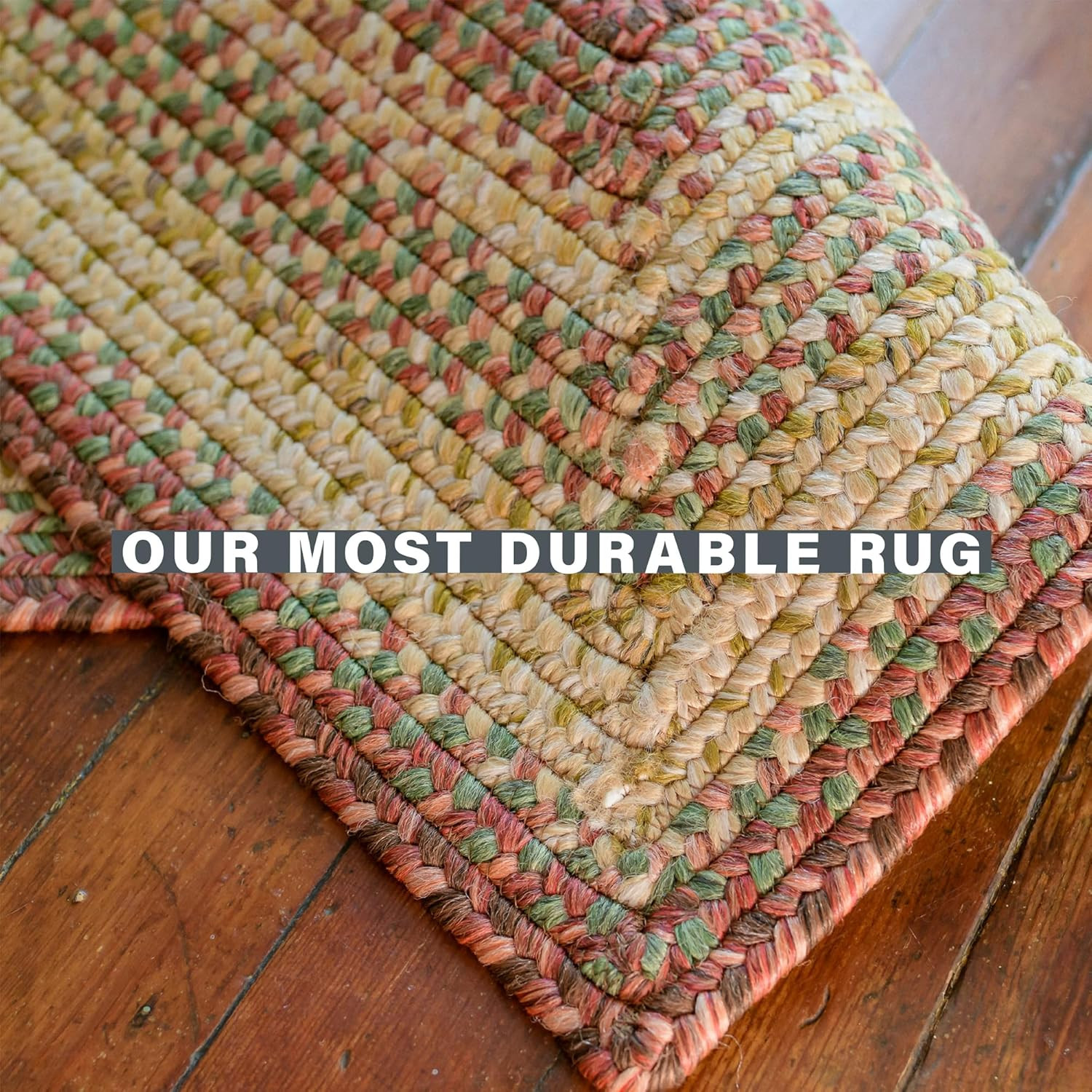 Barcelona Multicolor Braided Rug 20″x30″ – Washable & Waterproof for Indoor/Outd