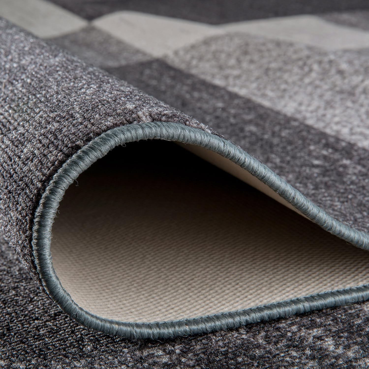 Modern Boxes Design Non Slip Anti Skid Area Rug Runner 2×7 ft 22×84 Inch Gray